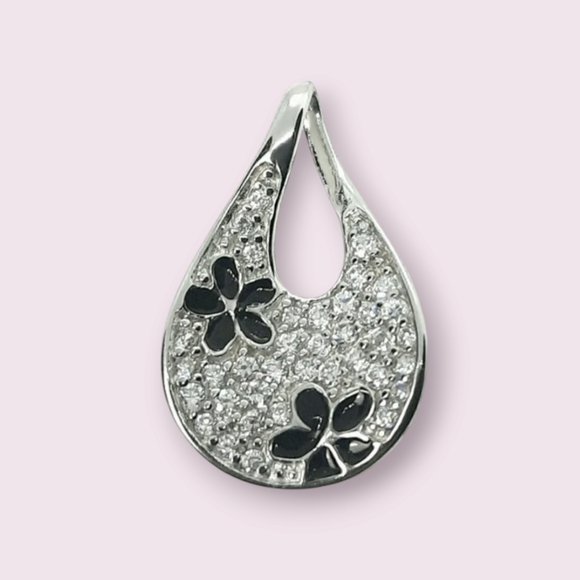 Amore Jewelry - Sterling SILVER flower pendant 1.0"